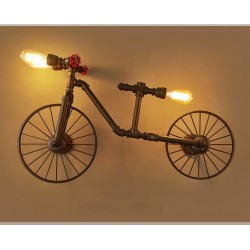 Tubo de bicicleta e água - luz de Edison LED vintage - lâmpada de parede