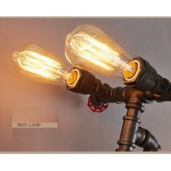 Tubo de bicicleta e água - luz de Edison LED vintage - lâmpada de parede
