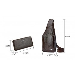 Bolsa de couro de crossbody na moda com padrão de folhas