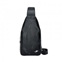 Bolsa de couro de crossbody na moda com padrão de folhas
