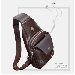 Bolsa de couro de crossbody na moda com padrão de folhas