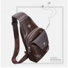 Bolsa de couro de crossbody na moda com padrão de folhas