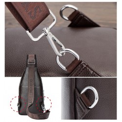 Bolsa de couro de crossbody na moda com padrão de folhas