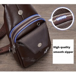 Bolsa de couro de crossbody na moda com padrão de folhas