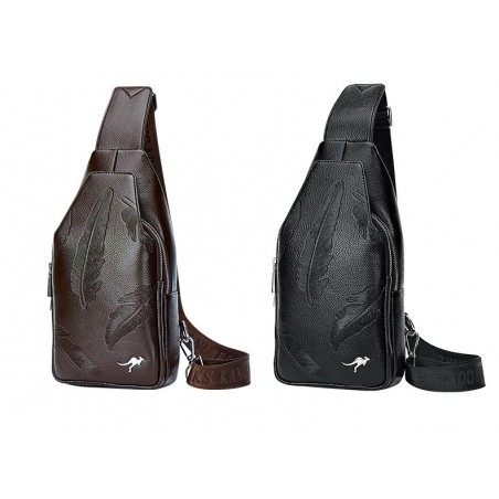 Bolsa de couro de crossbody na moda com padrão de folhas