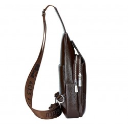 Bolsa de couro de crossbody na moda com padrão de folhas