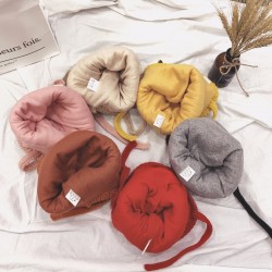 Chapéu de inverno com pequenas renas chifres e orelhas - chapéu de malha para crianças