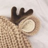 Chapéu de inverno com pequenas renas chifres e orelhas - chapéu de malha para crianças