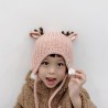 Winter hat with small reindeers horns & ears - knitted hat for kidsHats & caps