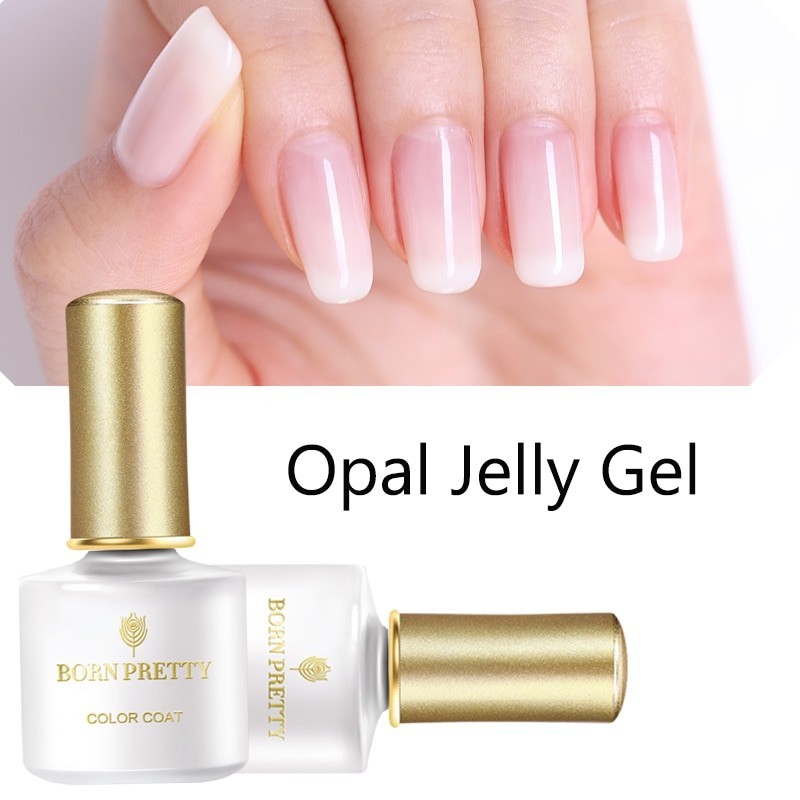 gelatina de opala - verniz de unhas - branco embebir gel de esmalte UV 6ml