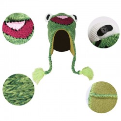 Little frog - children's warm hat with ear flaps & tasselsHats & caps