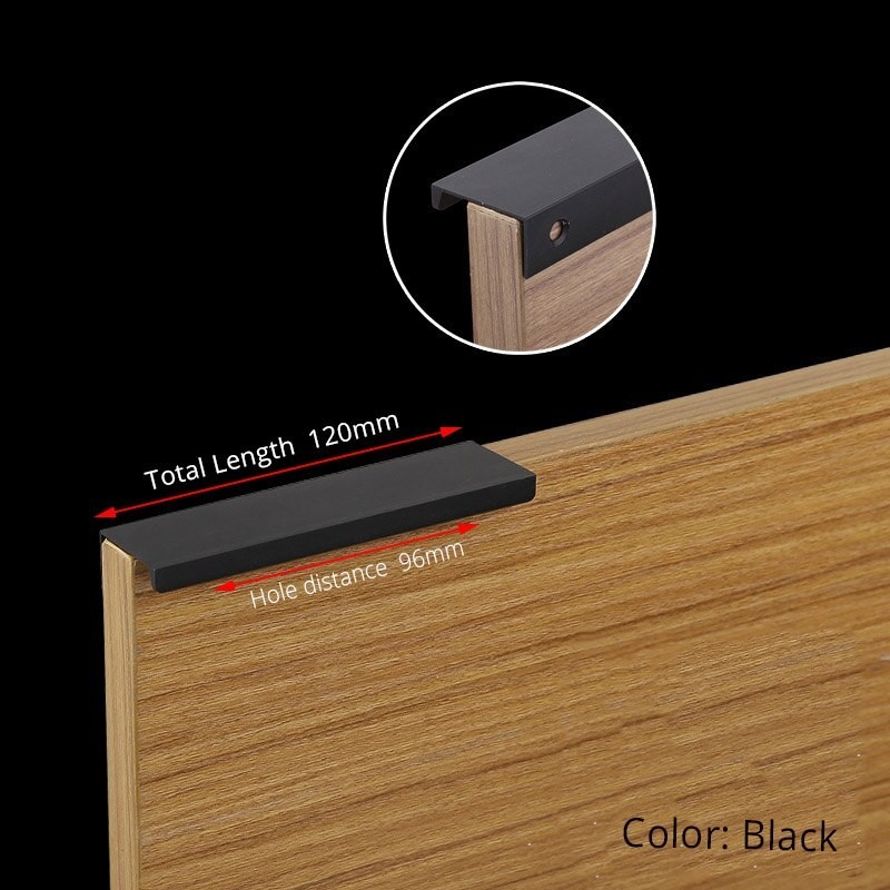 Gold - silver - black - hidden furniture door handles - zinc alloyFurniture