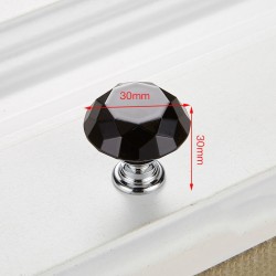 Punhos de móveis com parafusos - botões de cristal - 30mm - 5 peças