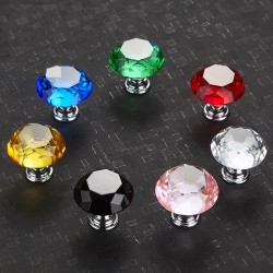 Punhos de móveis com parafusos - botões de cristal - 30mm - 5 peças