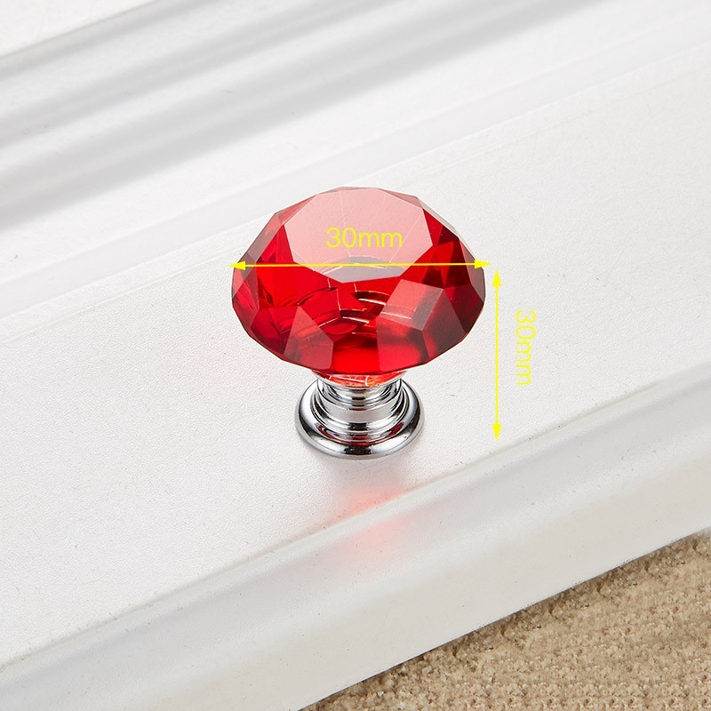 Furniture handles with screws - crystal knobs - 30mm - 5 piecesFurniture