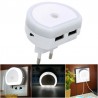 Carregador de porta USB duplo com luz noturna LED - sensor de luz