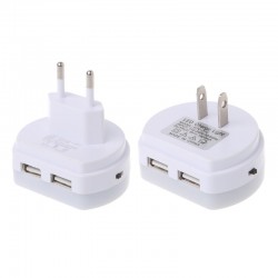 Carregador de porta USB duplo com luz noturna LED - sensor de luz