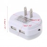 Carregador de porta USB duplo com luz noturna LED - sensor de luz